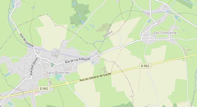 Carte Sars-Poteries et environs